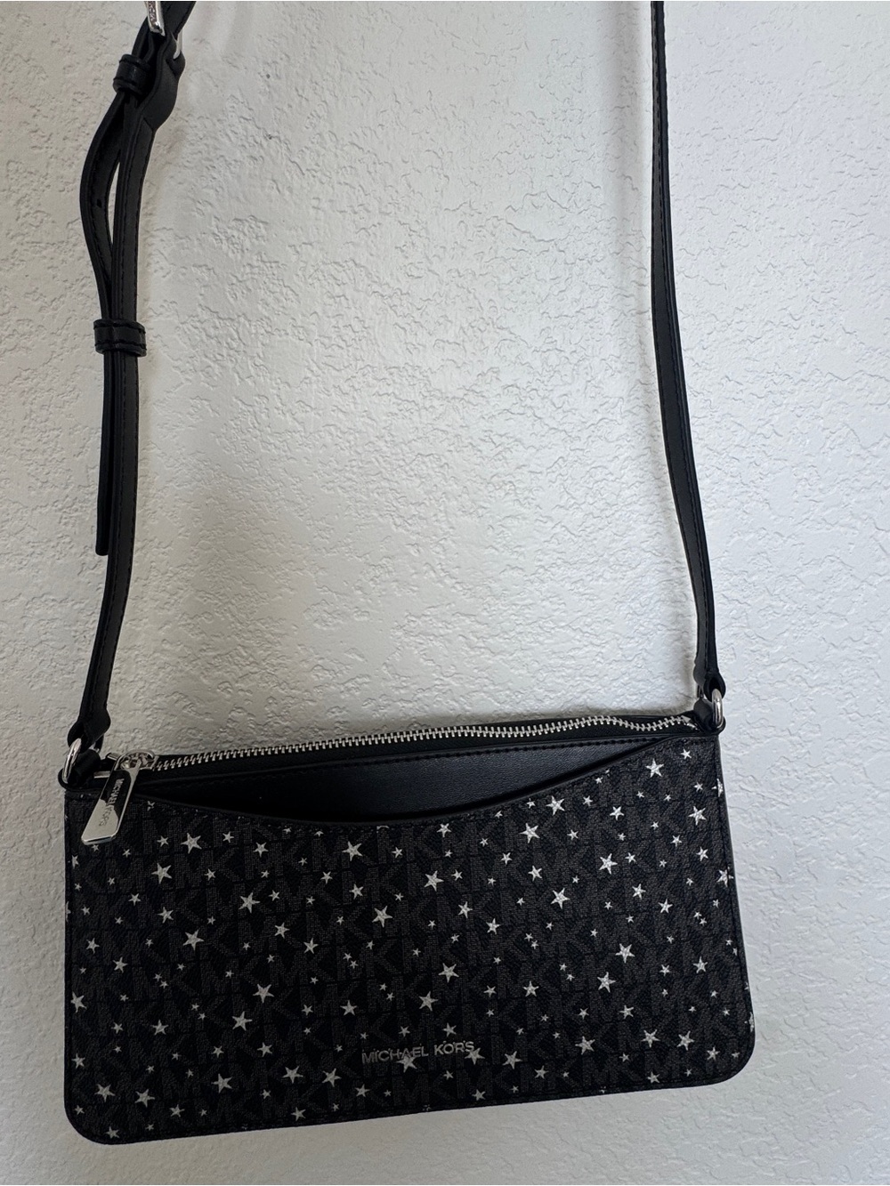 Michael Kors Black Star Print Crossbody Pouch - Picture 4 of 6